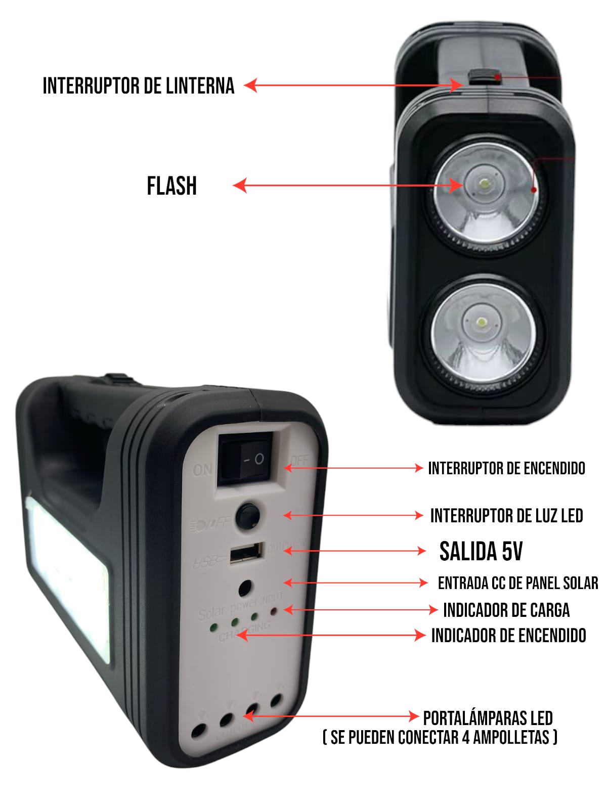 Kit Solar Emergencia Recargable Portátil