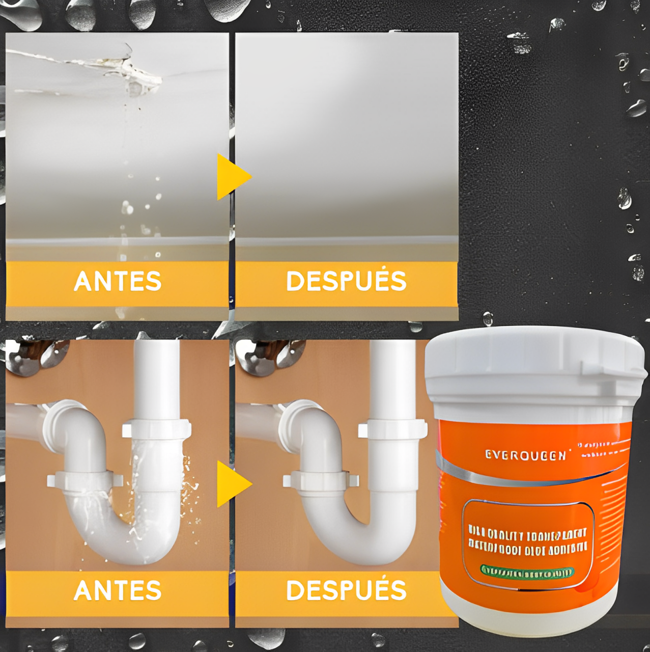 Pack 2 Selladores Impermeables Transparente Everqueen. 300g + Brochas de regalo!