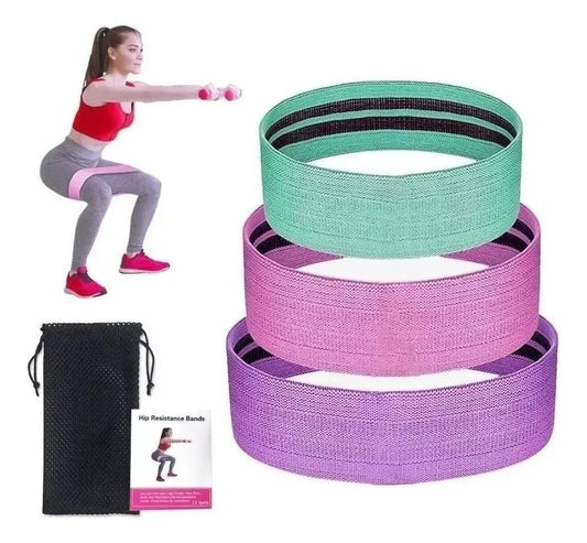 Set 3 Bandas Elasticas Resistencia + bolso de regalo