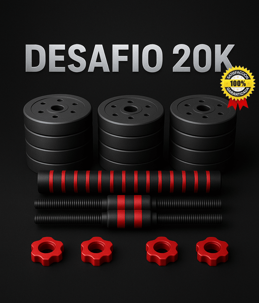 Desafío 20K Set de Mancuernas Y Barra Armable
