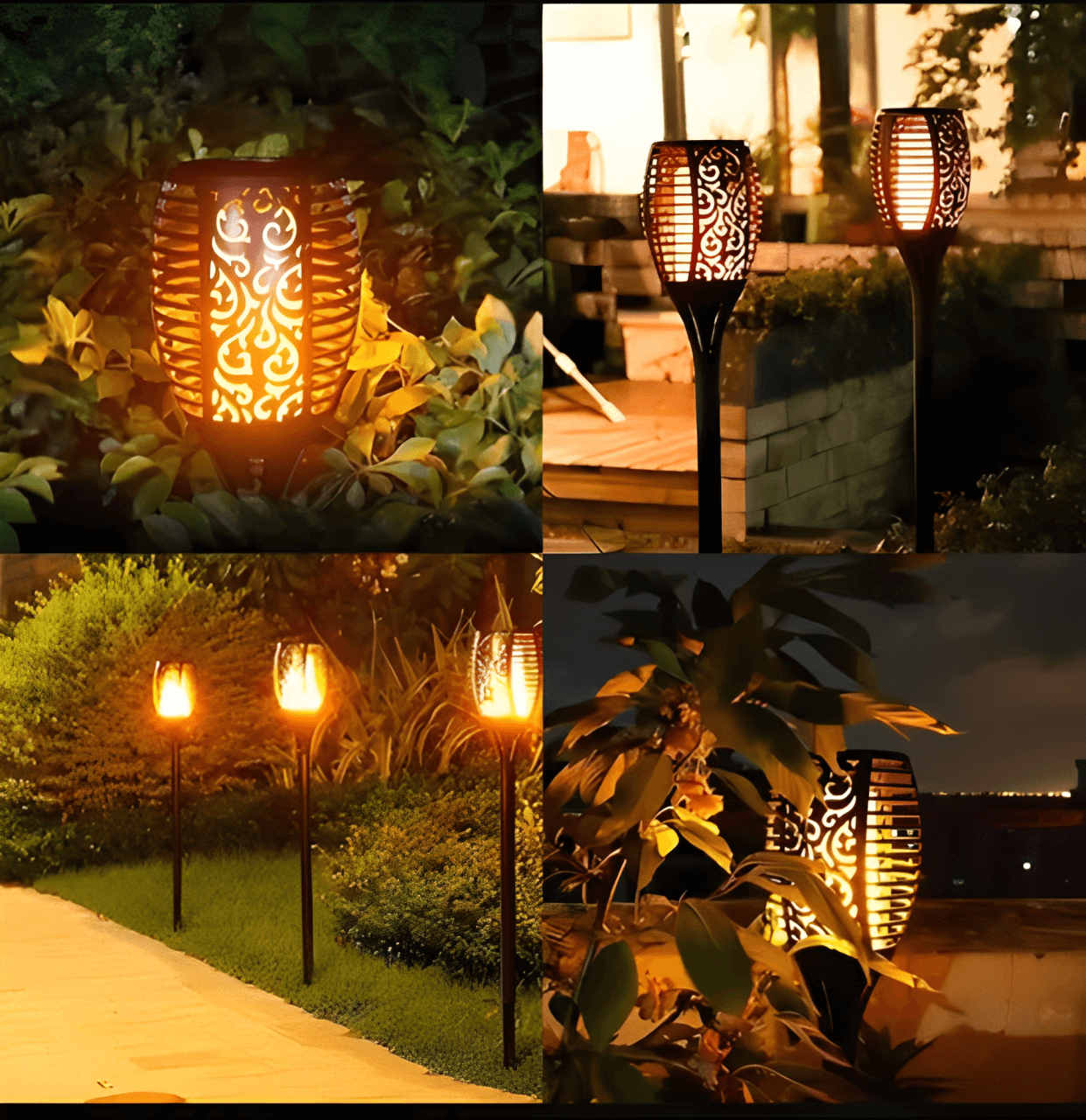 Pack de 4 Antorchas Solares 58cm
